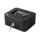 thumbnail image 1 of Cajon de dinero Qian QOC-143SK Bandeja removible 5 compartimentos para billetes y monedas, metal con asa para transportar, cerradura con llave, 1 of 7