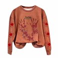 thumbnail image 2 of TIMIFIS Chandail en Molleton Halloween Femmes Horreur Rouge Graphique Chandails en Molleton en Polaire Halloween Col Rond Manches Longues Chandail Tops, 2 of 3