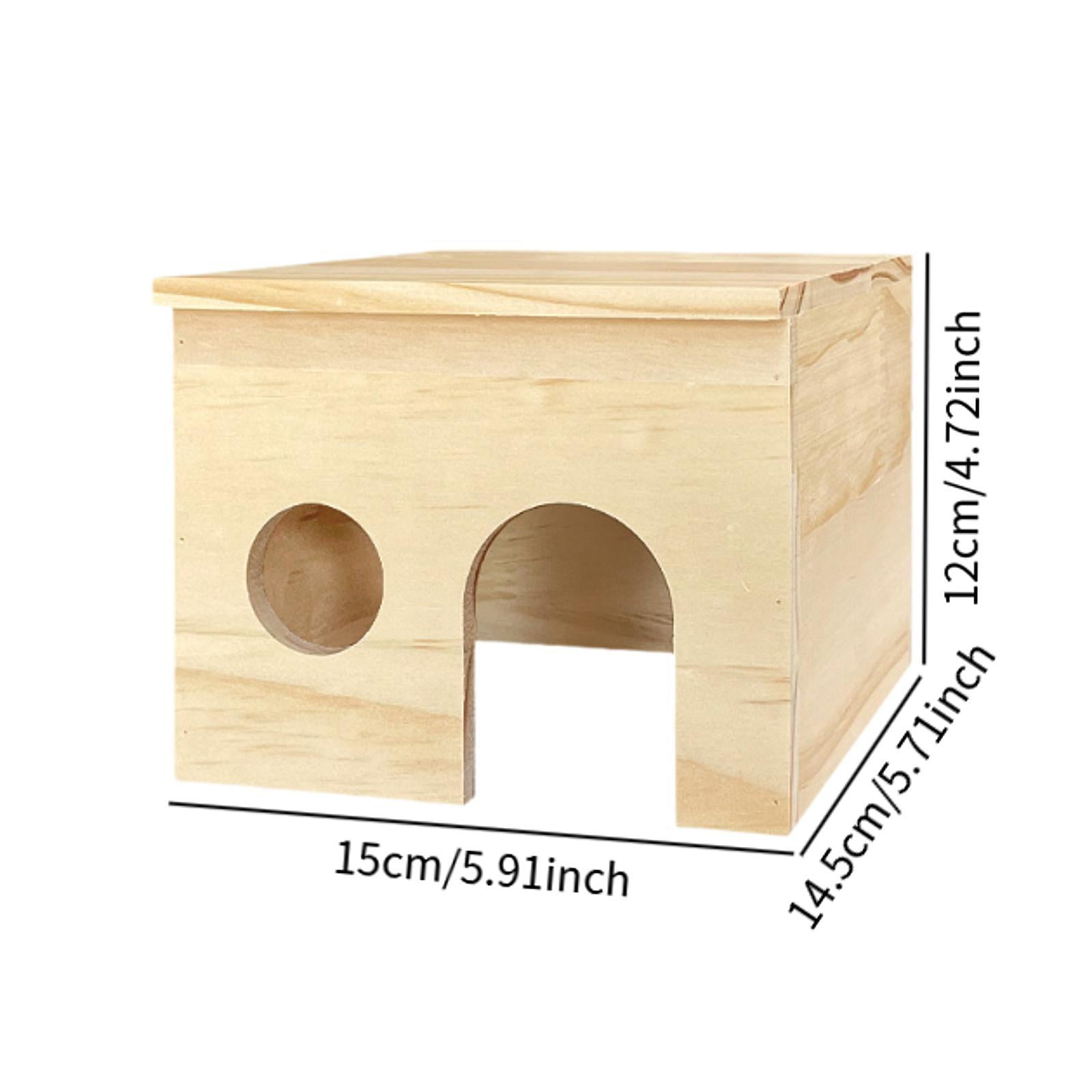 EHJRE Wooden Pet Toy House Chamber Landscaping Supplies Cabin Hamster Hut Habitat for Chinchilla Dwarf Hamster Mice Small Animals