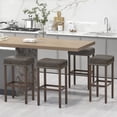 thumbnail image 4 of Gymax 4PCS 29.5'' Bar Stool Set Counter Height Saddle Stools with Rubber Wood Frame, 4 of 10