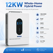 ANENJI 12000W Hybrid Solar Inverter 48V,Dual MPPT 500V 160A Charger,120/240V Split-Phase,Support Parallel 6 Units UL certification