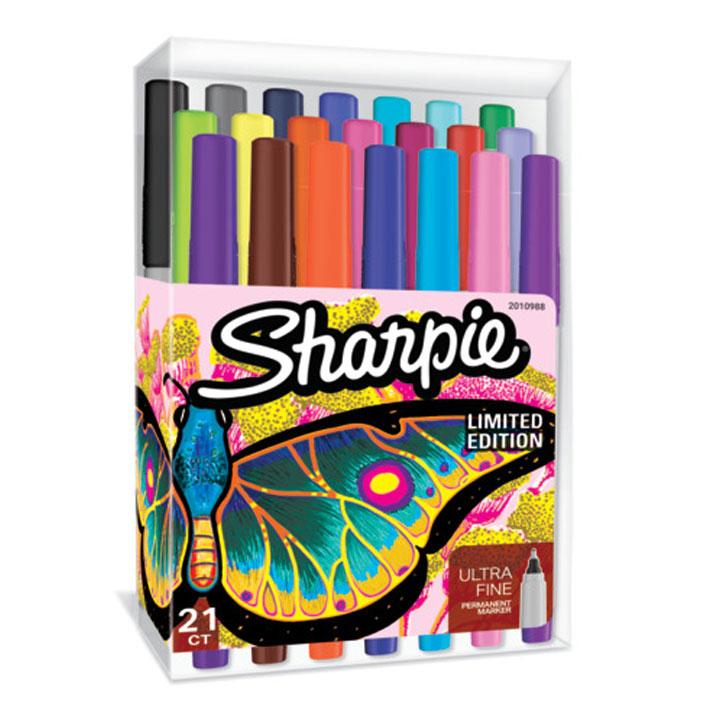 Sharpie Permanent Markers, Ultra Fine Point, Assorted Colors, 21 Count