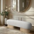 thumbnail image 2 of Meridian Furniture Robertson Cream Boucle Fabric Bench, 2 of 17