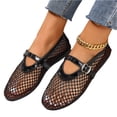 thumbnail image 2 of KEVCHE Womens Hollow Out Mesh Mary Jane Shoes, Soft Soled Breathable Flat Casual Footwear, Lightweight Summer Fashion Daily Shoes, Elegant Comfortable Shoes, 2 of 5