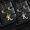 thumbnail image 2 of Fashion Stainless Steel A-Z Alphabet Initial Necklace 26 English Letter Earrings Necklace For Women Set Personalize Jewelry Gift, 2 of 5
