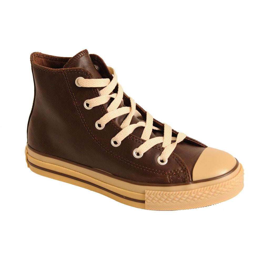 absurd bremse Jeg er stolt Converse Youth Chuck Taylor Hi Leather Shoes Brown/Gum - Walmart.com