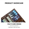 thumbnail image 5 of Men’s Genuine Leather Wallet Phone Holder Clutch – Multi-Card Slots, Zipper Pockets, Secure Buckle, Fits 6.7" Smartphone, 5 of 17