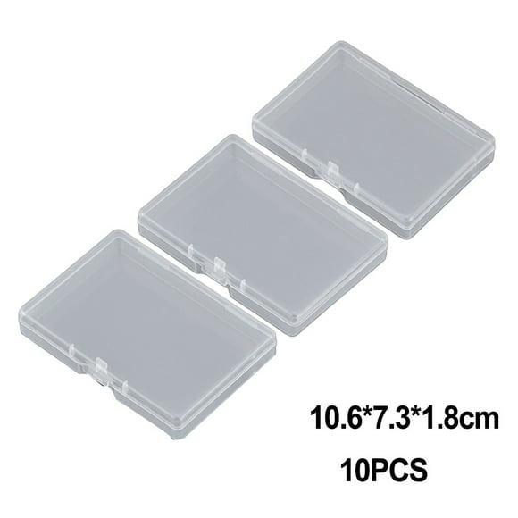 suyin 10Pcs Transparent Plastic Storage Box Rectangle Box Case For Parts Tools Storage Box Jewelry Earring Display Case Bead Container
