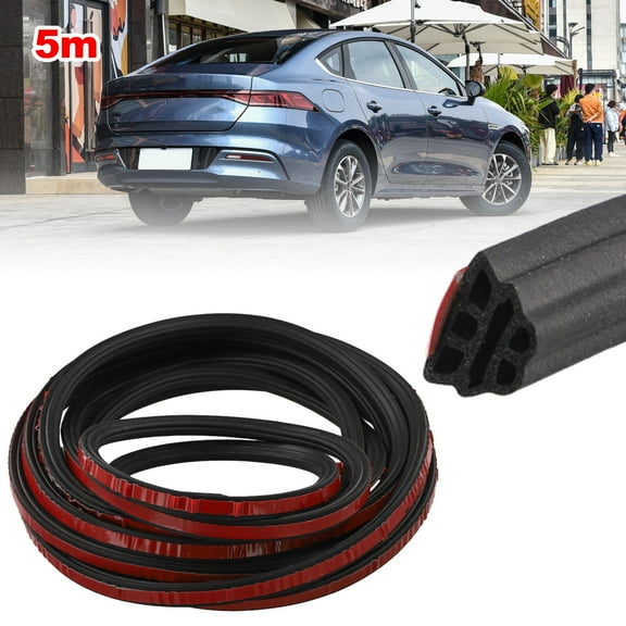 Rubber 3-Layer Car Door Seal Strips Sound Insulation Weatherstrip Accessories 5M