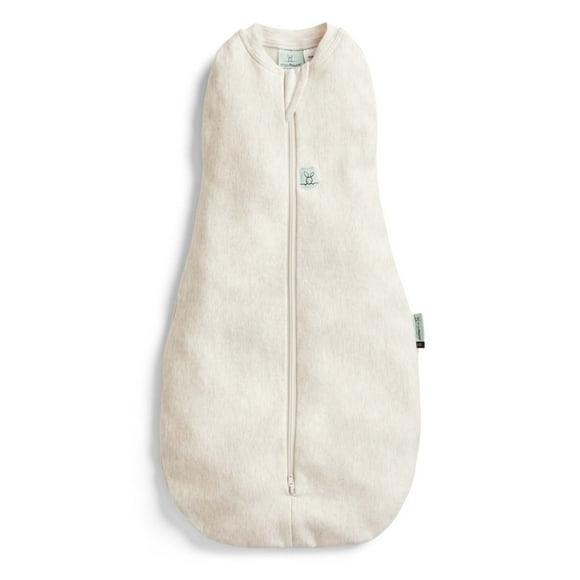 ergoPouch - Cocoon Sac de Sommeil Emmaillotage - Sac d'Emmaillotage pour Nouveau-Né en Coton Biologique avec Fermeture Éclair Bidirectionnelle - Couverture d'Emmaillotage pour Bébé pour un Sommeil Sécuritaire 0,2 Tog - Oatmeal Marle, 0-3 m