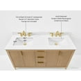 thumbnail image 3 of Turlington 60 in. Bath Vanity in Oak with White Quartz Top and Undermount Basin, 3 of 6