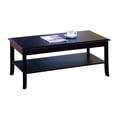 thumbnail image 3 of 3 Piece Dark Cherry Wood Occasional Cocktail Coffee & 2 End Tables Set With Storage Shelf, 3 of 6