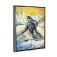 thumbnail image 4 of Stupell Industries Person Skiing on Slopes Sports Painting Gray Floater Framed Art Print Wall Art, 25 x 31, 4 of 10