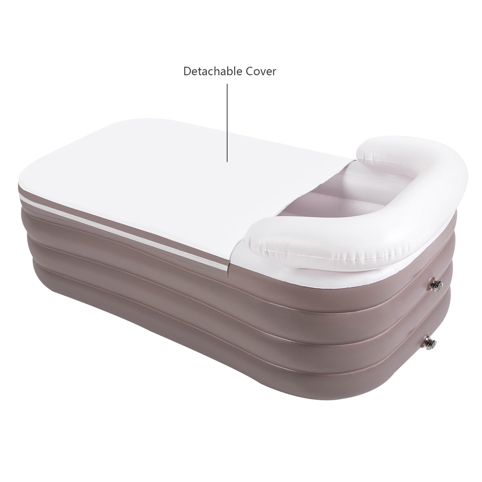 152cm Portable Adult Bathtub Shower Inflatable Soaking Bucket Folding Spa Tub Pink