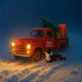 thumbnail image 3 of Merry Christmas Truck with Puppy 3D Pop Up Greeting Card, Handmade Pop Up Greeting Cards For Xmas, Thank You, Noel, Thinking of You, Holiday, 5" x 7" Includes Envelope and Note, 3 of 8