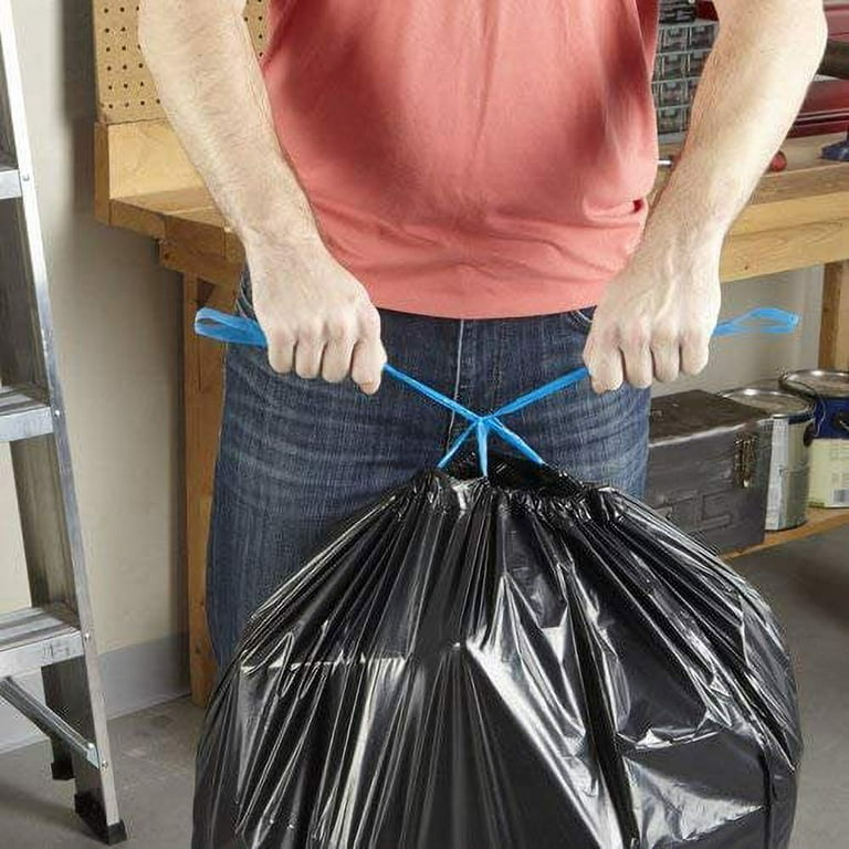  Tall, large and strong 39 gallons garbage bags. Drawstring  Closure bag. Kitchen, yard, lawn & leaf, house and garage garbage. 50  Count. Bolsas de basura : Health & Household