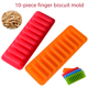 thumbnail image 1 of Molde de silicona para tartas con forma de tira larga de 10 piezas, molde para hornear galletas, pasteles y helados, 1 of 5