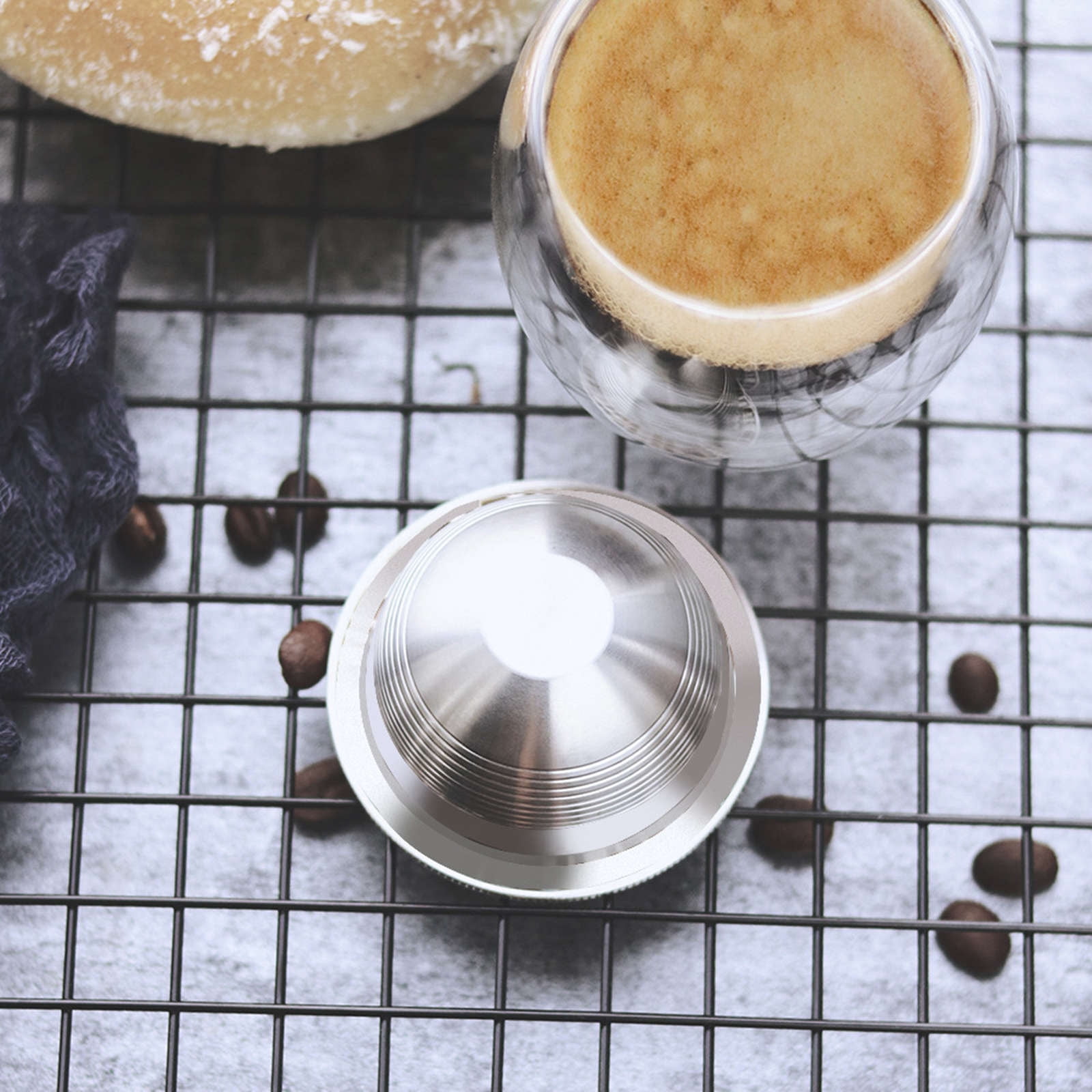 GUYUTING Reusable Coffee Filter for Vertuoline GCA1 Delonghi ENV135 Stainless Steel Metal Cover Eco-friendly Black