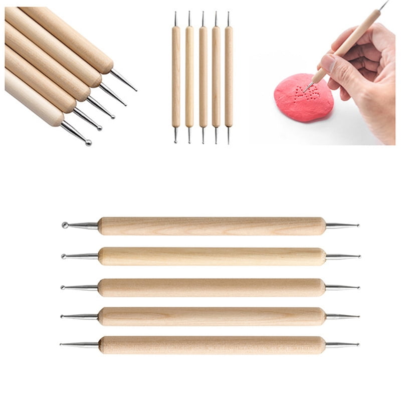30pcs DIY Clay Pottery Tool Set Double Sided Ceramics Sculpting Carving Drill Pen Tools with Carrying Bag for Beginners Professionals