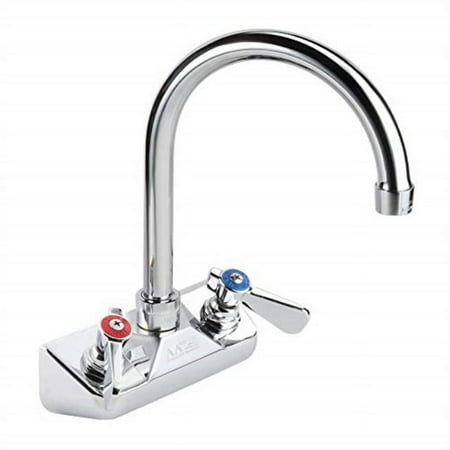 AA Faucet 4 Wall Mount No Lead Faucet with 6 Swivel Gooseneck Spout NSF
