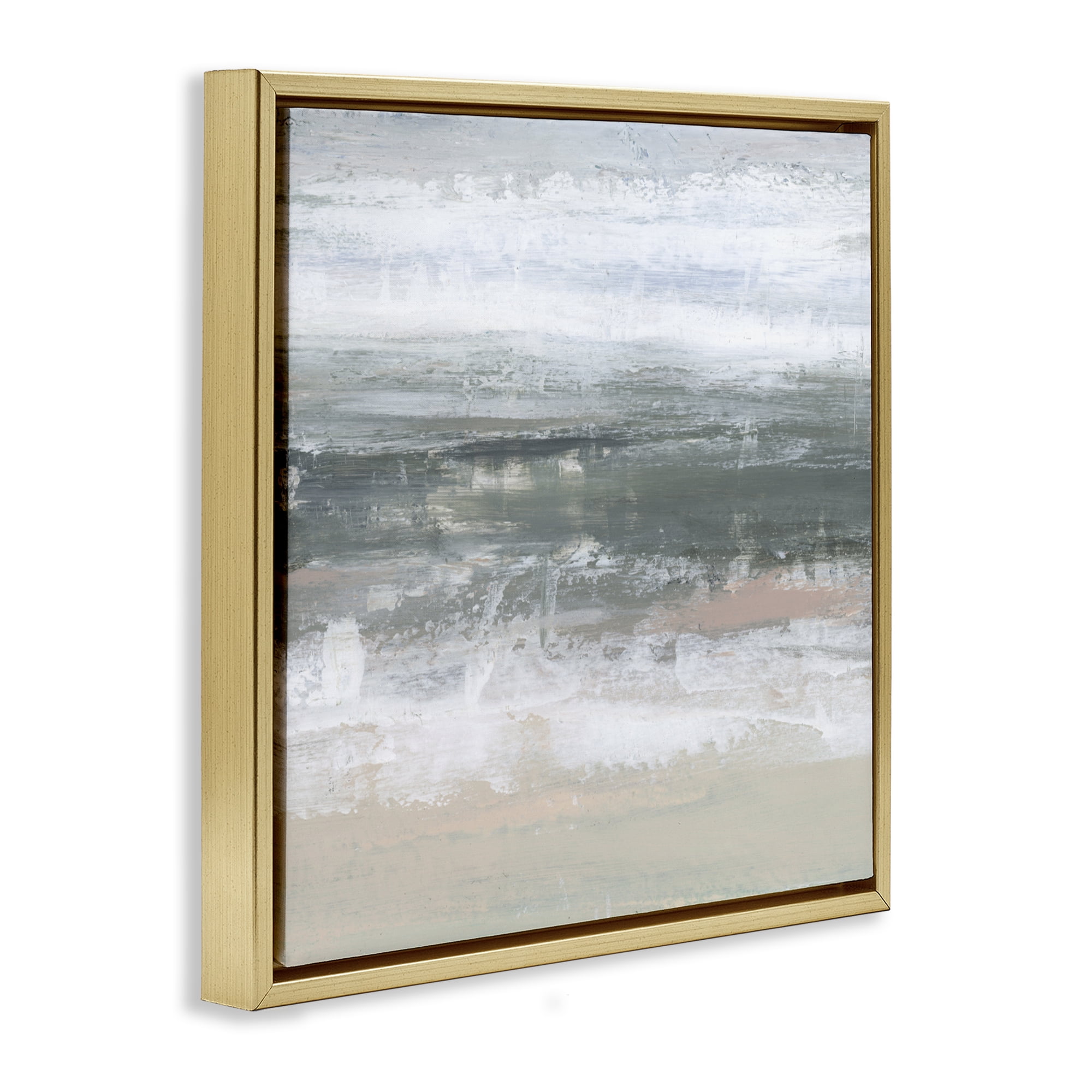 Stupell Industries Subdued Pastel Tides Gold Framed Floater Canvas Wall Art, design by Ethan Harper