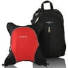 Obersee Rio Diaper Bag Backpack with Detachable Cooler, Black/Red