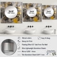 thumbnail image 4 of Designart "Bliss Of Happiness Gray And Yellow Harmony I" Abstract Collages Square Mirror Wall Decor Transitional - Large Grey Square Bathroom Mirror - Square Printed Wall Mirror Art, 4 of 5