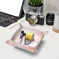 thumbnail image 6 of Valet Tray, Pink Marble Faux Leather Desk Tray Vanity Tray Night Stand Organizer Catch All Tray Key Bowl for Entryway Table, Elegant Valet Tray Storage for Men Women, 6 of 7