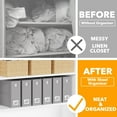 thumbnail image 2 of SpaceAid 6 Pack Sheet Organizers and Storage, Queen & King Size, Beige, Gray, 2 of 7