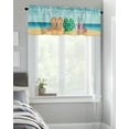 thumbnail image 4 of Kitchen Cafe Valance Curtain for Small Windows,Summer Flip Flops on Sandbeach Rod Pocket Short Valances Starfish Conch on Seaside Window Treatment Panel for Living Room/Bedroom/Bathroom,42x18in, 4 of 9