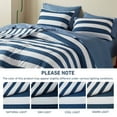 thumbnail image 3 of Regency Heights Full/Queen Size Comforter Sets, 3-Piece Bedding Set Full/Queen, Reversible Striped Comforter Bed Set, Navy, 3 of 7