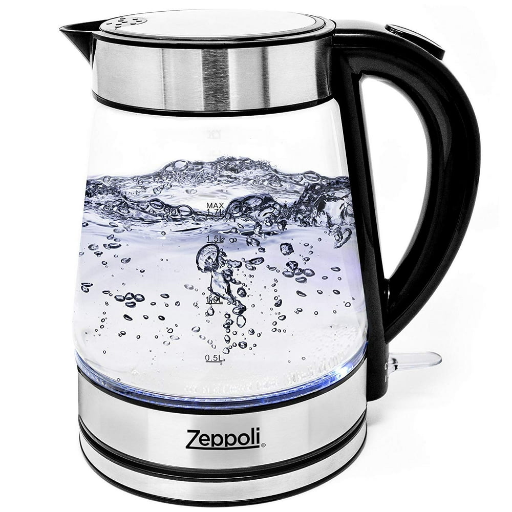 Zeppoli Electric Kettle Glass Tea Kettle 1.7L Fast Boiling and