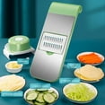 thumbnail image 4 of 5-in-1 Multifunctional Vegetable Cutter Set with Hand Guard – Stainless Steel Blades for Slicing, Julienne, and Food Prep – Non-Slip Base & Dishwasher-Safe Design, 4 of 6