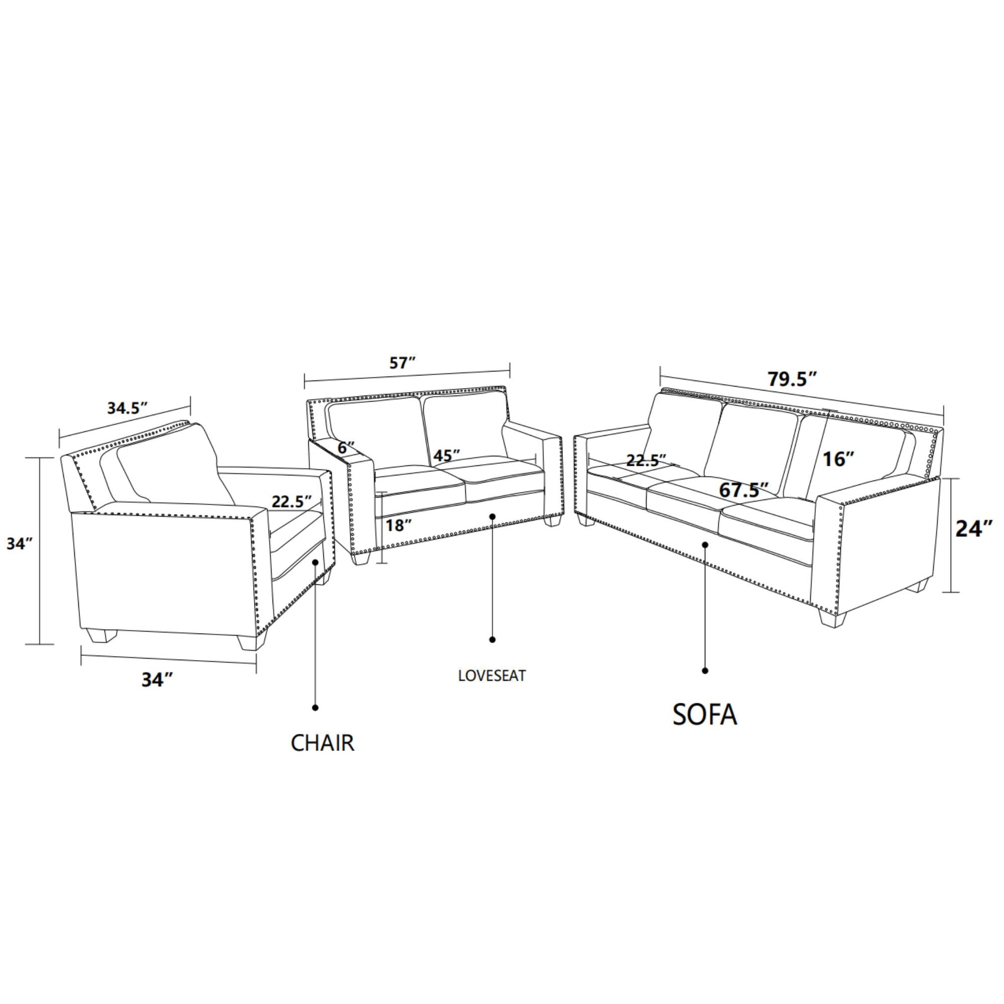 TrumanPick Leather Sofa Couch Set, Modern Sofa and Loveseat Sets, Modular Sectional Couch Furniture Sets for Living Room, Black