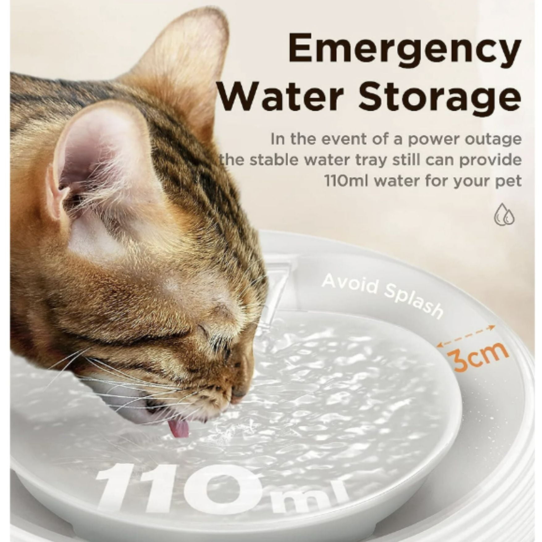 Pet Fountain Automatic Water, 85oz/2.5L Cat and Dog Fountain for Drinking,  Water Dispenser Bowl, Level Automatic, Provides Fresh, Filtered Water, Encouraging Hydration