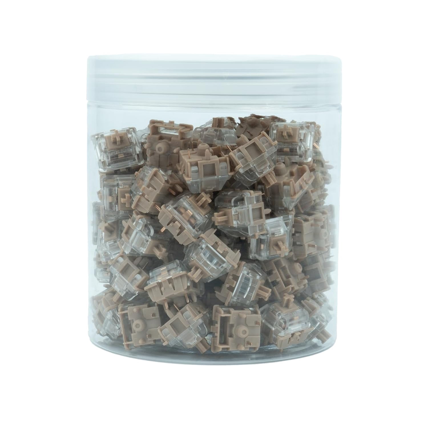 GATERON Jelly Series Keyboard Switches, Linear Tactile Silent RGB LED 5 Pin Factory Pre-lubed Full POM Key Switches for MX Mechanical Keyboard (Brown,110PCS)