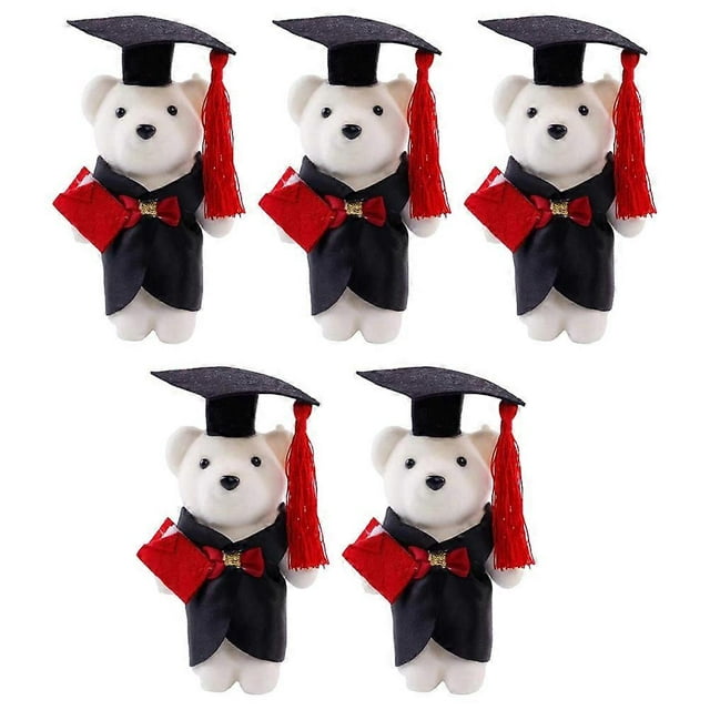 Graduation Bear Toy 5Pcs Colourful Mini Stuffed Bears Adorable Decoration For Gift Boxes Graduation Parties