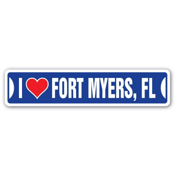 I LOVE FORT MYERS FLORIDA Street Sign fl city state us wall road décor gift