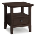 thumbnail image 1 of Table d'Appoint Traditionnelle Carrée en Bois Massif Amherst de 19 Pouces de Large en Brun Rustique, 1 of 8