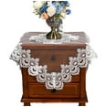 thumbnail image 6 of Lace Border Bedside Table Cover Square Table Cloth, End Table Coffee Tablecloth Cover for Kitchen Home Dining Holiday Decor, 6 of 7