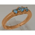 thumbnail image 2 of LBG British Made 14k Rose Gold Real Genuine Blue Topaz Womens Promise Ring - 33 size options - Size 8.25, 2 of 6