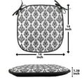 thumbnail image 5 of Damask Chair Seating Cushion, Damask Pattern Tiles Interchangeable Retro Nostalgic Modern Baroque Stencil Art, Soft Seat Pads for Office with Anti-slip Backing, 16"x16", Black White, by Ambesonne, 5 of 7