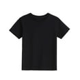 thumbnail image 5 of CLOISE Kids Girls Boys Tops Short Sleeve Shirts Crewneck Casual Pullover Solid Color Summer Blouses Black, 5 of 7