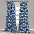 thumbnail image 5 of Blue and White Curtains 2 Panels Set, Sea Inspired Abstract Composition with Floral Elements and Dots, Window Drapes for Living Room Bedroom, 56"W X 63"L, Blue Turquoise White, by Ambesonne, 5 of 5