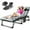 4-Fold Cozy Black w/ 2 Sided Mattress & Pillow, variant on Slsy Folding Lounge Chair, 5-Position Adjustable Outdoor Reclining Chair, Folding Sleeping Bed Cot, Folding Chaise Lounge Chair for Pool Beach Patio Sunbathing