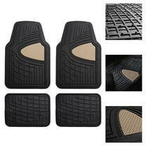 FH Group New 4pcs Floor Mats Set For Car Truck Mat Set Beige with Free Gift