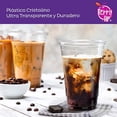 thumbnail image 3 of 100 Vasos de Plastico de 20 oz (591 ml) con Tapa Plana, Perfecta para Popotes,Transparentes,  Café, Chocolate, Bebidas Frias, Batidos, Malteadas, 3 of 5