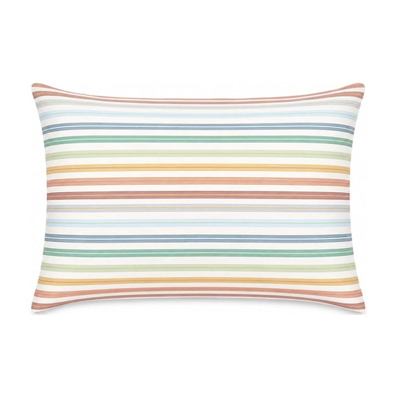 Natural Cotton Striped Pillowcases, 19.6X27.5'' Stripes Pattern Printed Pillow Covers with Envelope Closure, Soft Breathable Feel, Machine Washable, Gentle on Skin