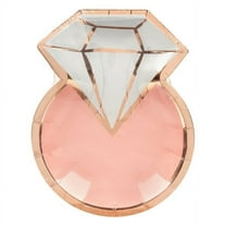 Wedding and Bridal 'Blush' Small Metallic Diamond Ring Shaped Plates (8ct)