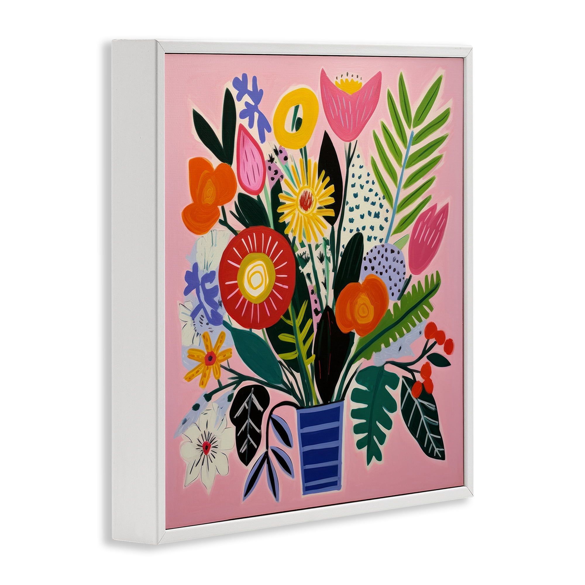 Stupell Industries Floral Flourish Summer Bouquet White Framed Giclee Art, design by Lazar Studio